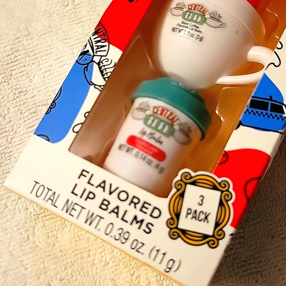 NEW Friends Central Perk 3-Pack Flavored Lip Balm Set